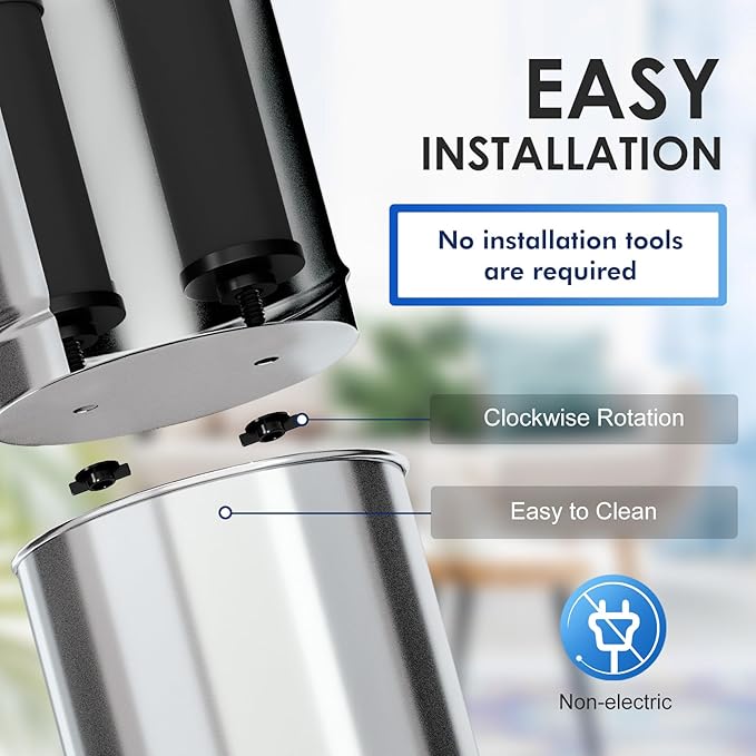 Purewell PF-2 Black 2-Stage Purification Elements, Replacement Filters for ProOne® and Berkey® Filters, ProOne® Big+ or Berkey® Big+ Gravity Water Filter System and Purewell System (2 Pack, K Series)