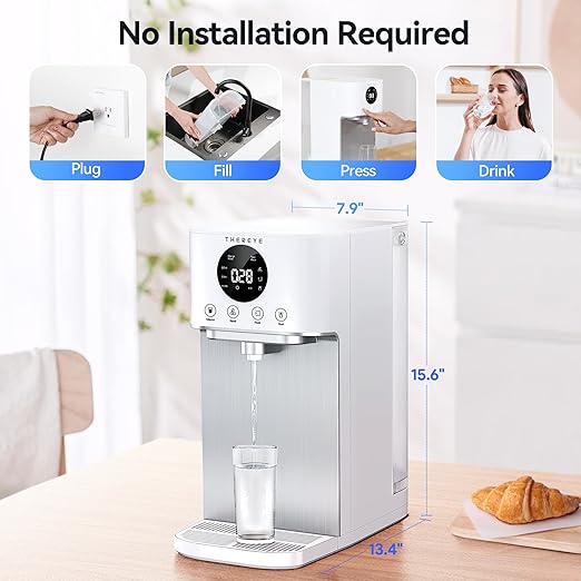 Thereye Reverse Osmosis System Countertop Water Filter, NSF/ANSI 58 Tested, 7 Stage RO Filtration, Fast Water Delivery, 3:1 Pure to Drain, BPA Free Water Purifier for Home, No Installation