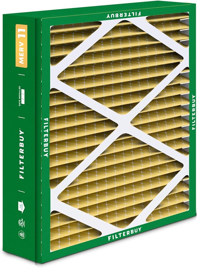 Filterbuy 21x23.5x5 Air Filter MERV 11 (MPR 1200) Allergen Defense Replacement (3-Pack), Pleated HVAC AC Furnace Filters for Trane Perfect Fit & American Standard (Actual Size: 20.00 x 23.09 x 4.97)