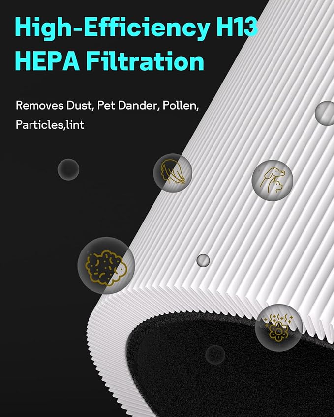 Leemone 311 Auto SmokeBlock Filter Compatible with Blueair Blue Pure 311 Auto Air Purifier, Blue Pure 311 Auto Filter Replacement, Activated Carbon Filter, 2 Pack