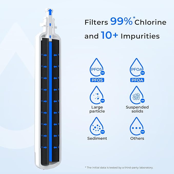 Waterdrop Replacement for GE® RPWFE®, RPWF (Built-in CHIP) Refrigerator Water Filter, Compatible with GFE28GYNFS, GFE28GELDS, PFE28KELDS, PFE28KYNFS, GFD28GELDS, PWE23KELDS, 2 Filters