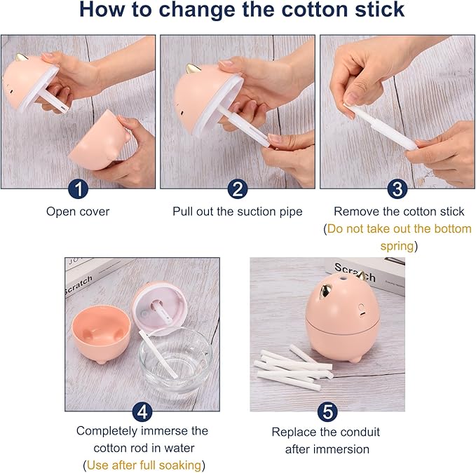 uxcell 24pcs Humidifier Cotton Stick, 9 x 200mm Refill Sticks Filter Replacement Wicks, Humidifier Filter Cotton Refill Travel Mini Humidifier Filters Sticks