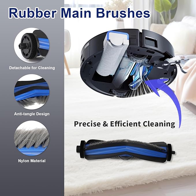 17 Pcs Accessories for ECOVACS DEEBOT X8 PRO OMNI Robot Vacuum Cleaner, Replacement Parts Main Brush, Side Brush, Washable Filter, Mopping Roller, Dust Bag