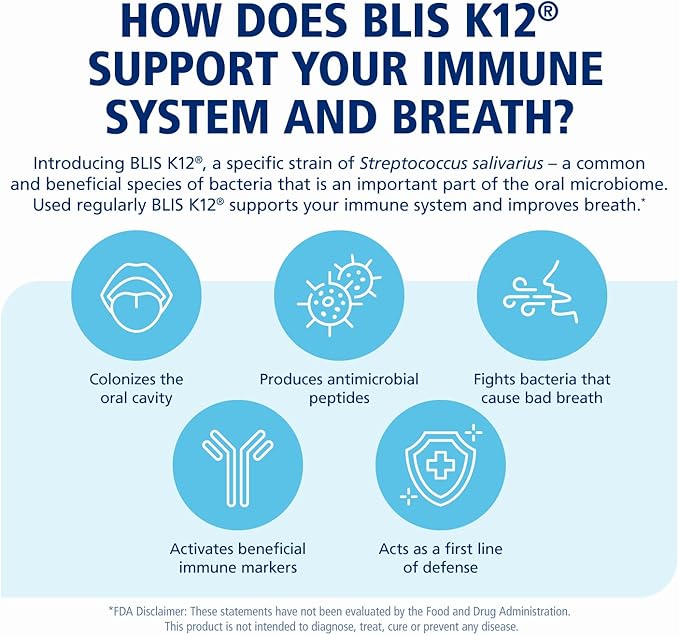 BLIS UltraBLIS Probiotic Immune Support Supplement-Powerful Combination of Gut & Oral Probiotics for Daily Immunity Support, Scientifically Tested Bacterial Strains Includes K12. 40 Lozenges.