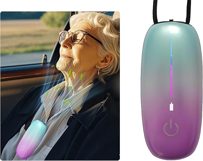 Portable Air Purifier-Wearable Personal Ionizer Necklace,Mini Size, High Gear Negative Ions Generator,Wearable for Travel, Airplane, Office, Outdoor Use, Home Rainbow