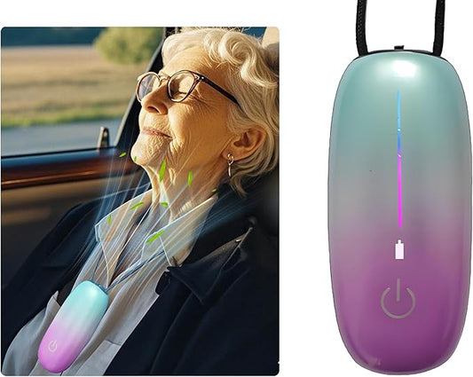 Portable Air Purifier-Wearable Personal Ionizer Necklace,Mini Size, High Gear Negative Ions Generator,Wearable for Travel, Airplane, Office, Outdoor Use, Home Rainbow
