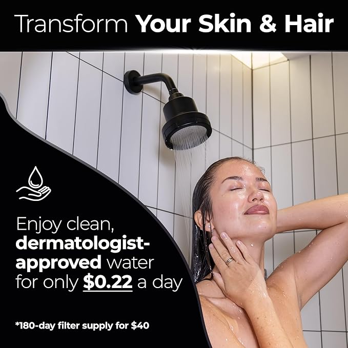 Silvery High Pressure Filtered Shower Head - Dermatologist-Approved Clean Water with Silvery Technology™ Filter - Showerhead Removes Impurities for Healthier Skin, Hair, Scalp & Soothes Dry Skin