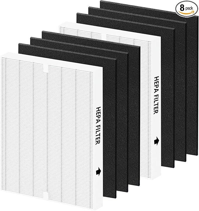 AP-1512HH Replacement Filter for Coway Airmega AP-1512HH and Airmega 200M Series Air Purifiers, Funmit 2 True HEPA Filter & 6 Activated Carbon Pre-Filters, Compared to Part # 3304899