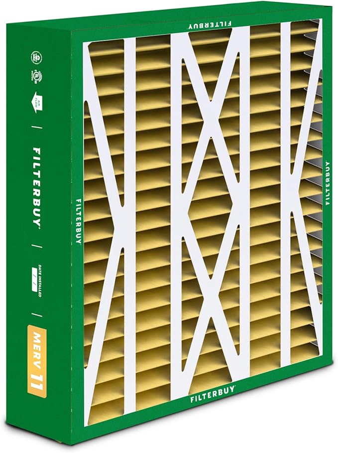Filterbuy 20x23x5 Air Filter MERV 11 (MPR 1200) Allergen Defense (4-Pack), Pleated HVAC AC Furnace Filters for Bryant, Carrier, BDP, Day & Night, and Payne (Actual Size: 19.81 x 22.56 x 4.25)