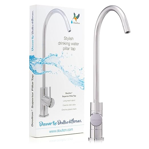 Doulton Pillar Tap W2313062 | Stainless Steel Quality Drinking Water Faucet for Kitchen Sink | Water Filtration System | Reverse Osmosis | Silver