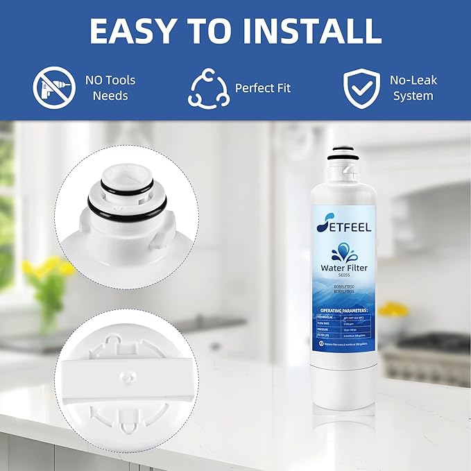 11032531 Refrigerator Water Filter Replacement For Bosch Ultra-Clarity Pro BORPLFTR50 BORPLFTR55 12033030, Fit Thermador B36CD50SNS B36CT80SNS Ra450022, Replfltr55, 3 Pack