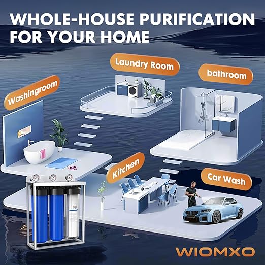 Whole House Water Filter System,Remove Heavy Metal,3 Stage Water Purifier,Top-Tier KDF+GAC with Sediment & Carbon Filter,Highly Reduce 99% Lead,Arsenic,Chromium,Chlorine,Odor,Improve Taste,20x4.5Inch