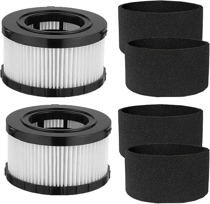 2 Pcs DC5151H HEPA Filter Compatible with DEWALT DC5151H DC515 DCV517 DCV517B Wet Dry Vacuum, With 4 PCS Foam Sleeve Filter