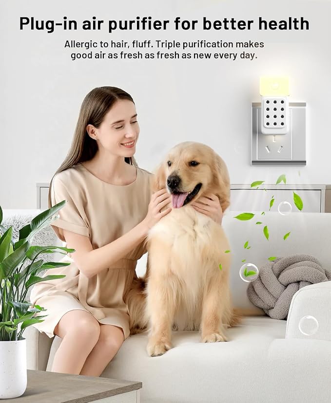 ySky Plug In Air Purifier for Home(3Packs), Negative Ion Air purifiers with LED Motion Sensor Night Light,Quiet Mini Air Ionizers for home,Bathroom,Bedroom,Portable Air ionizer for Odor,Pet smell