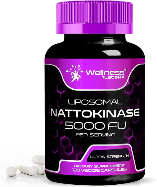 Nattokinase Supplement Capsules 5000 FU, Third-Party Tested Nattokinase – Enzymes from Japanese Natto – Daily Wellness Support – 120 Count (Pack of 1)