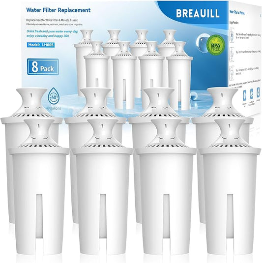 Filter Replacement Fit for Brita® Water Filter & Pitchers, NSF Certified Water Filter Replacement Compatible With Brita® Classic, OB03, Mavea® 107007 35557 (8, 8pcs-classic style)