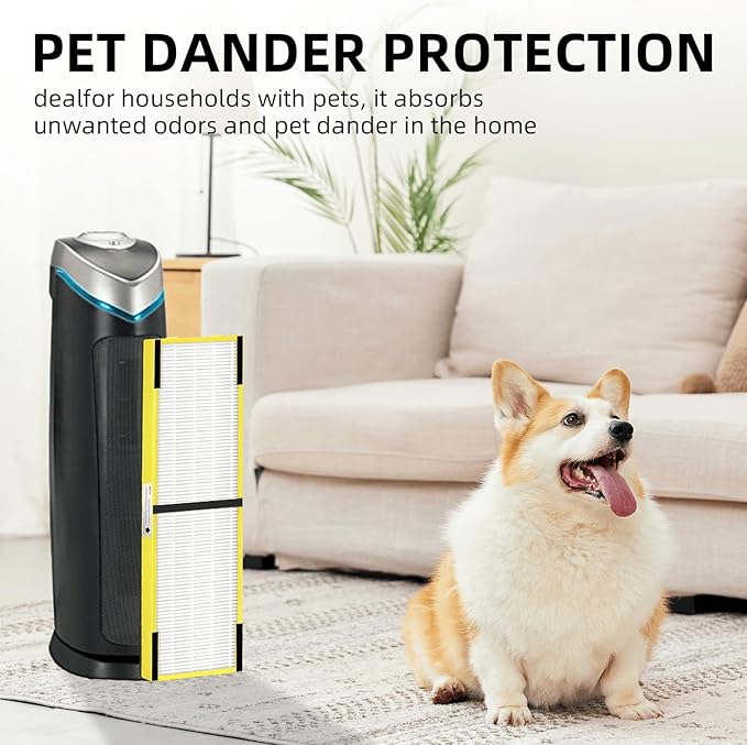 APPLIANCEMATES FLT5000 True HEPA Filter Replacement C for Germ Guardian Air Purifier AC5000, AC5000E, AC5250PT, AC5350B, AC5350W, AC5300B, CDAP5500B, (2 Packs HEPA Filters and 8 Packs Pre-Filters)