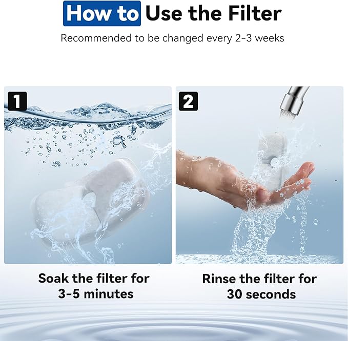 40 Packs for Petlibro Cat Water Fountain Filters Replacement, Compatible with PETLIBRO®Dockstream Cat Water Fountain PLWF005 PLWF115 PLWF105 (20 Replacement Water Filters + 20 Pre-Filter Sponges)