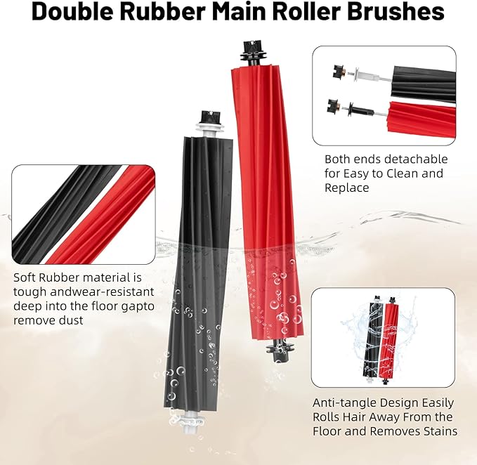 20 Pack Accessories Compatible with ROBOROCK Q5 Pro/Q5 Pro+,Q8 Max/Q8 Max+ Vacuum Robot,Parts Include:1 Dual Roller Brush,5 Side Brush,3 HEPA Filter,5 Mop Cloth,4 Dust Bag,1 Cleaning Tool&1 Screwdrive