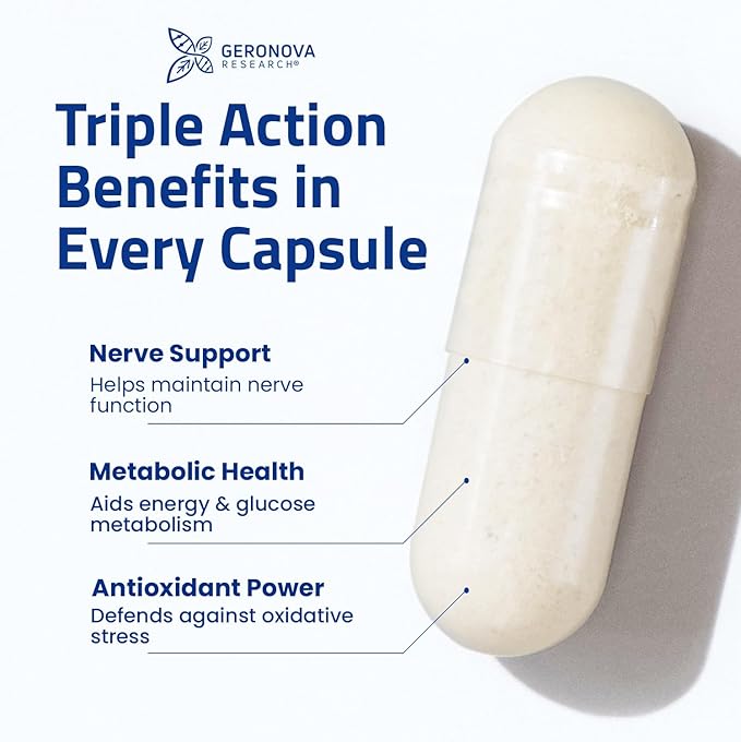 Bio-Enhanced R-Lipoic Acid, 600 mg Capsules - 2 Month Supply - Stabilized R Alpha Lipoic Acid with Enhanced Absorption - R Lipoic Acid Supplement - 120 Count