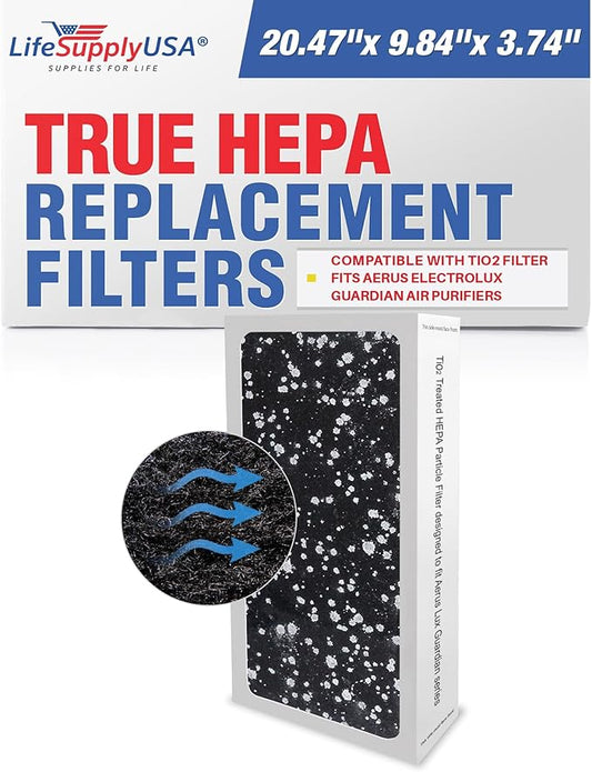 SmokeStop True HEPA Filter Compatible with Eletrolux Aerus Guardian Air Series Air Purifier by LifeSupplyUSA (HEPA-TiO2)