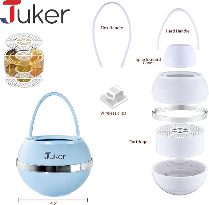 JUKER Bath Water Filter for Tub - 8 Stages-Bathtub Water Filter Removes Hundreds of Contaminants- Hard Water Softener- Improves Your Bath water for Healthier Skin, Hair and Nails Condition - Pantone