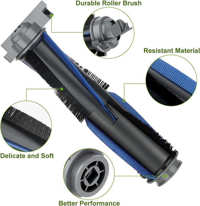 RV2000WD Replacement Parts for Shark RV2002WXUS RV2002WD RV2001DRUS RV2001WD AV2001WD Mop Brush Filter Kit with Shark AI Robot Vacuum Cleaner, 1 Brushroll, 2 Filters, 4 Mop Pads, 6 Side Brushes