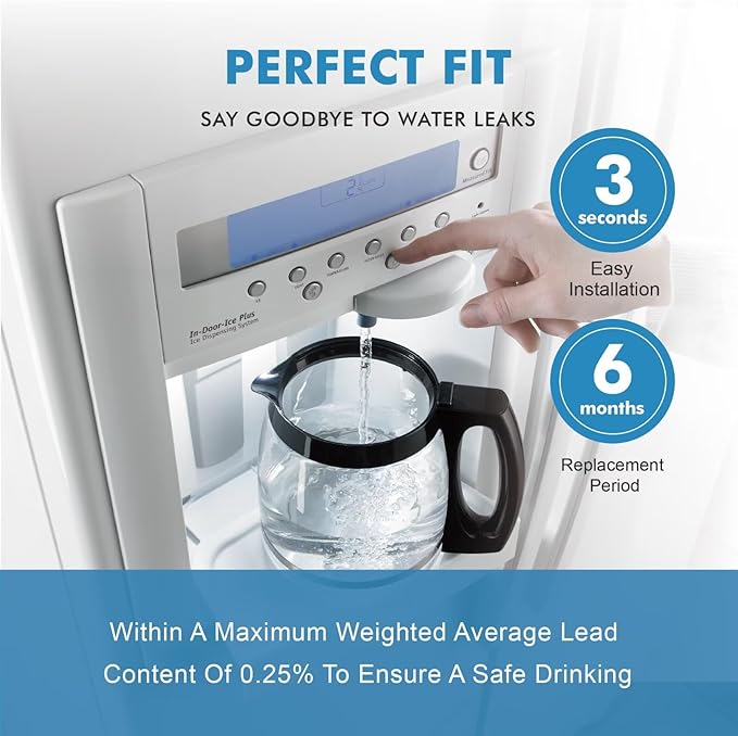 FPPWFU01 Replacement Compatible with EPPWFU01 PureAdvantage PWF-1 FPPWFU01 PurePour PWF-1 Water and Ice Filter, 3 Pack