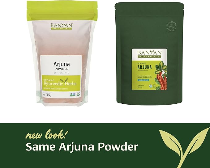 Banyan Botanicals Arjuna Bark Powder – Organic Arjuna (Terminalia Arjuna) – Natural Herbal Heart Health Supplement and Rejuvenating Tonic* – 1 lb. – Non-GMO Sustainably Sourced Vegan