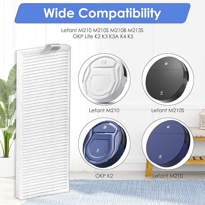 (6 Pieces) HEPA Filter Compatible with Lefant M210B M213S M210S M210 M213, OKP Life K2 K3 K3A K4 K5, Replacement Parts 6 Filters
