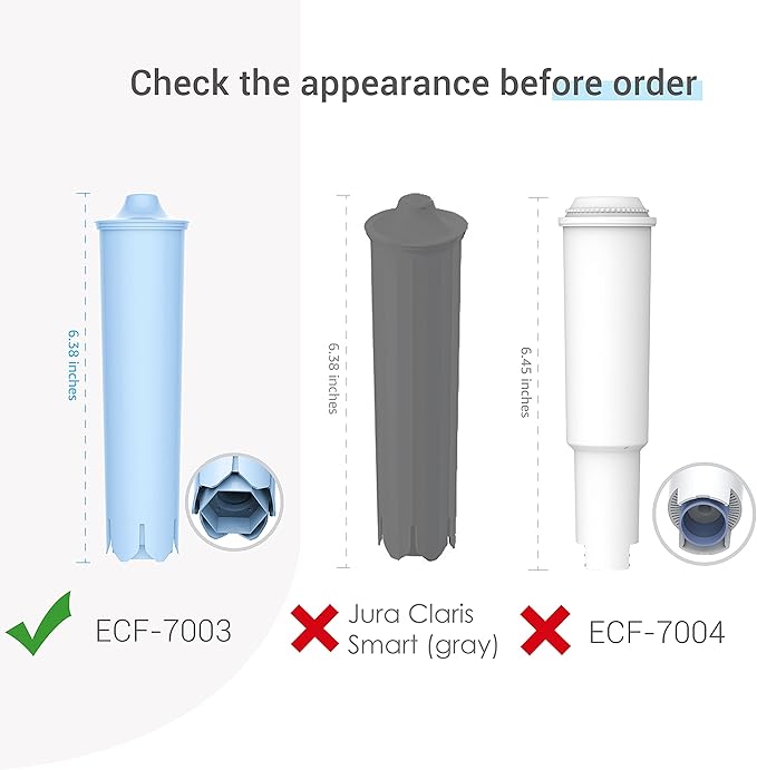 EcoAqua Replacement Filter, Replacement for Jura® Clearyl/Claris Blue Capresso® Clearyl Coffee Machine Water Filter, Pack of 6