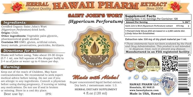 Saint John's Wort (Hypericum Perforatum) Liquid Extract 4 fl.oz