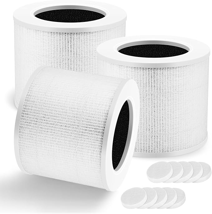 2-Pack of Core Mini Filter Replacement Compatible with LEVOIT Core Mini Air Purifier, 3-in-1 Upgraded Filtration Core Mini-P Replacement Filter with Activated Carbon, Compared to Part # Core Mini-RF
