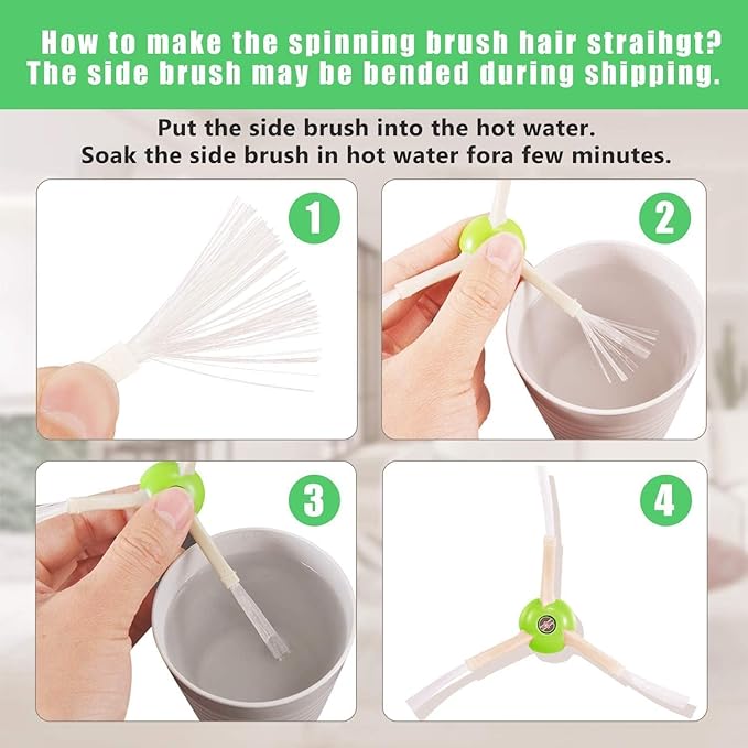 Replacement Parts for iRobot Roomba i7 i7+ i3 i3+ i4 i4+ i6 i6+ i8 i8+ E5 E6 E7 &J7 J7+ Vacuum Cleaner, 2 Set Rubber Brushes, 8 HEPA Filters, 8 Side Brushes, 1 Clean Brush, 1 Screwdriver, 22 Pack