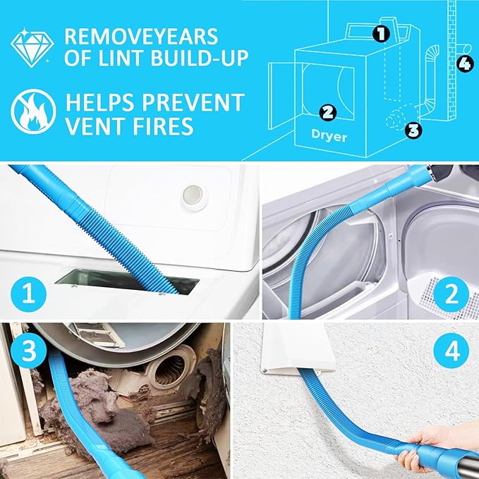 6 Pcs GE Washer Dryer Combo,WH01X35719 Lint Filter replacement with Dryer Vent Cleaner Kit,2025 New Lint Filter for Ge Washer Dryer Filter Sponge,Hand Washable and Reusable,Models: PFQ97HSPVDS