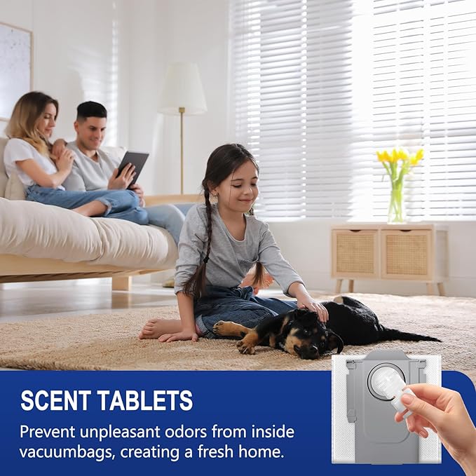 34 PCS Qrevo S5V Replacement Accessories for Roborock Qrevo Curv / S5X / Edge/Edge S5A / Qrevo S5V Robot Vacuum, 2 Mainbrush, 6 Scent Tablets, 4 HEPA Filters, 6 Dust Bags, 6 Mop Pads, 6 Side Brush