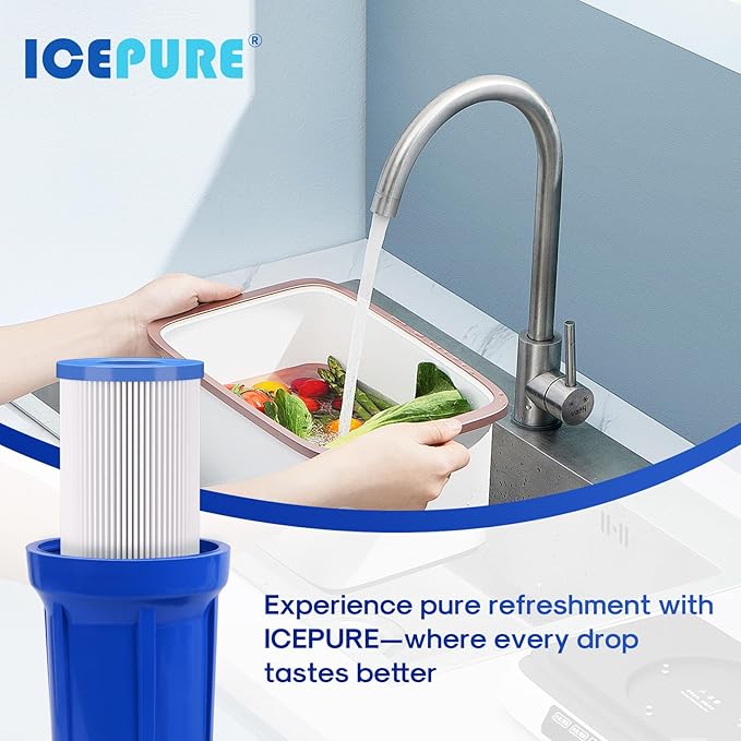 ICEPURE 20 Inch Whole House Pleated Sediment Water Filter Cartridge for Well Water, Replacement for ECP20-20, SPC-25-2020, ECP1-20, ECP5-20, SPC-25-2005, SPC-25-2001, 5 Micron 20" x 2.5", 6PACK