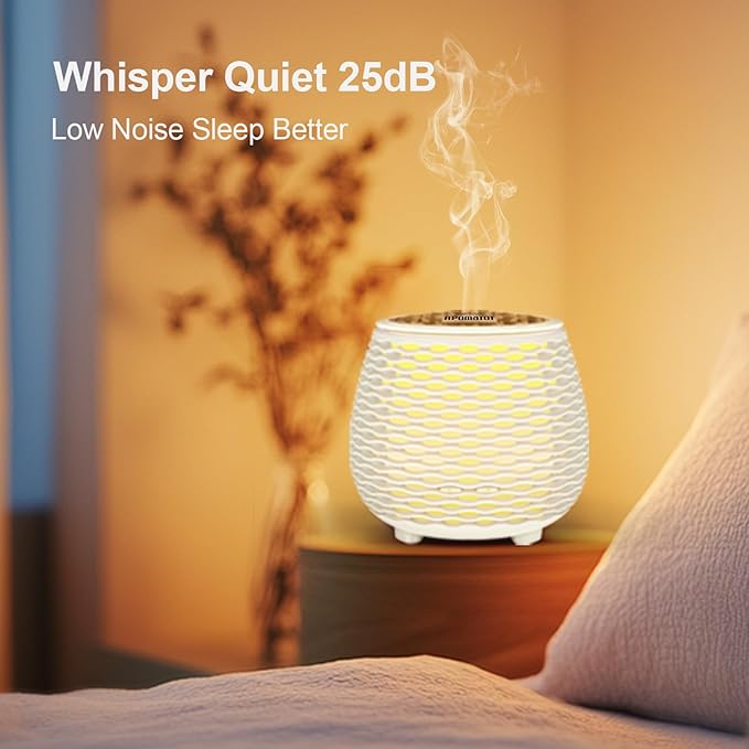 2 Pack 140ml Small 25dB Quiet Working Essential Diffuser,Aromatherapy Diffusers Cool Mist Humidifier with USB 7 LED Light Color,Waterless Auto Shut-Off for Home Office Room