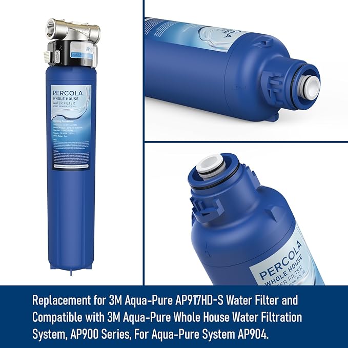 AP917HD-S Water Filter, Compatible with Aqua-Pure® AP917HD-S Whole House Sediment/CTO Filter Cartridge for 3M® Aqua-Pure® AP904 System, W/Scale Inhibitor (1 Pack)