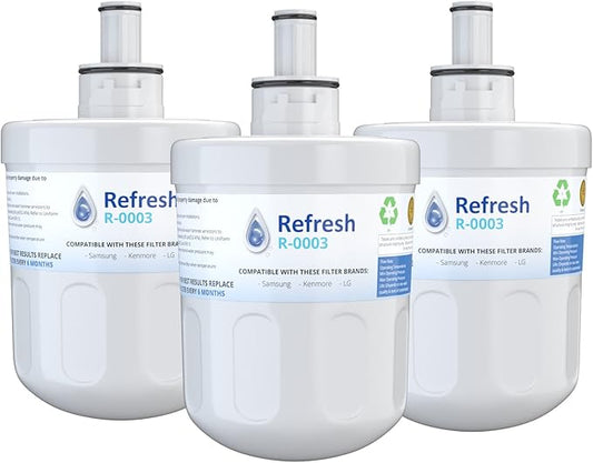 Refresh Replacement for Samsung Aqua-Pure Plus DA29-00003G, DA29-00003A, DA2900002B, DA2900003, DA2900003F, DA290002, HAFCU1, HAFIN2 and Waterdrop WD-DA-29-00003G Refrigerator Water Filter (3 Pack)