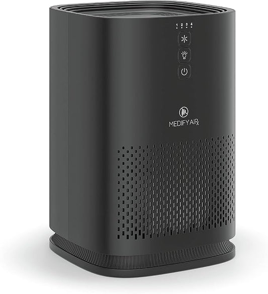 Medify MA-14 Air Purifier with True HEPA H13 Filter | 470 ft² per Hour for Smoke, Odors, Pollen, Pets | Removal to 0.1 Microns | Black, 1-Pack