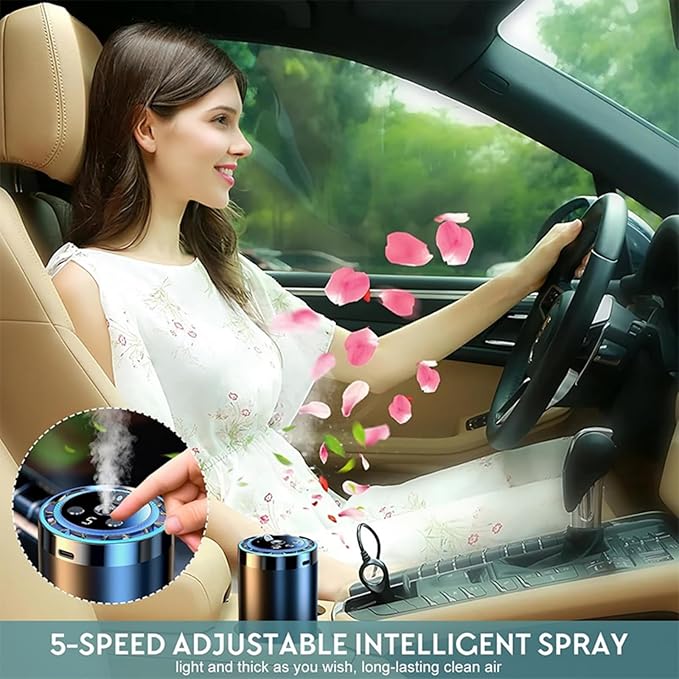 2025 Smart Car Air Freshener Diffuser With Star Projector 5 Adjustable Modes 360° Air Purifier Nano Mist and Lights For Car Office Desktop Bedroom