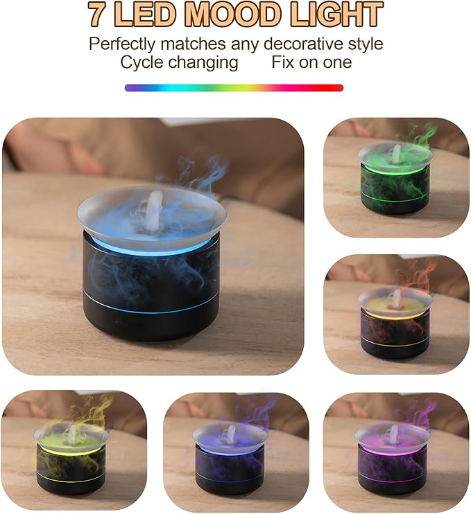 200ML Tabletop Fountain, Atomizing Desktop Fountain & Clouds Mist Essential Oil Diffusers, Aroma Air Aromatherapy Diffuser, Cool Mist Humidifiers, Zen Meditation Illuminated Indoor Relaxation