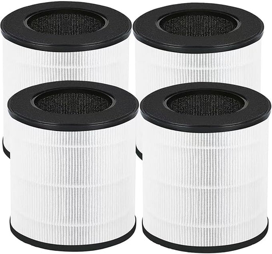 B-D02U Filter Replacement, Compatible with VEWIOR B-D02U Air Purifier and MOO-KA B-D02L and KOIOS B-D02L Air Purifier, 4Pack