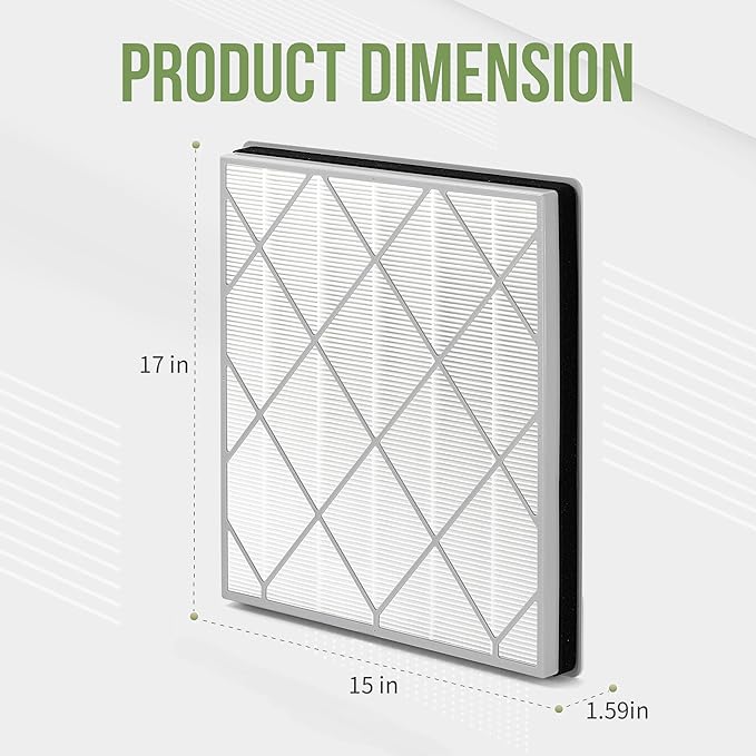 HE401 Filter Replacement for Shark Air Puri-fier 4 Filter Replacement, Compatible with Shark Air Puri-fier 4 HE400 HE401 HE402 HE405, 1-Pack Main Filter with Advanced Odor Lock