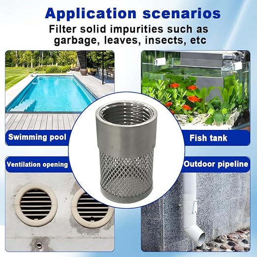 3/4" inch SUS304 Stainless Steel Filter Head with Internal Thread Diameter of 25mm Connected to DN20 3/4" Water Pipe Filter Used to Remove Debris and Reduce Solid Entry