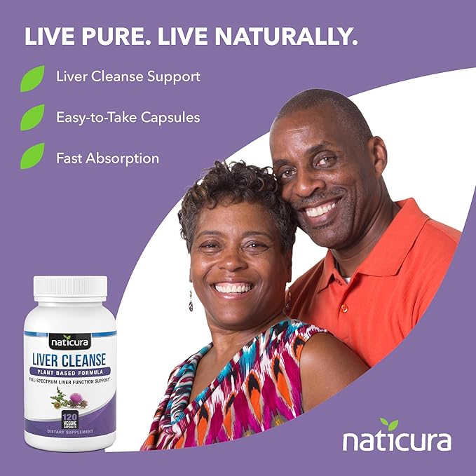 Liver Cleanse Plant-Based Formula - Vegan Full-Spectrum Supplement with Milk Thistle, Vitamin C and Zinc for Liver Function and Immune Support - 120 Capsules - No Fillers or GMO