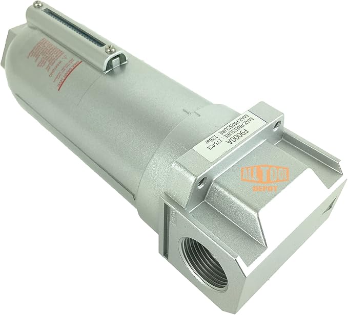 1" NPT SUPER DUTY Industrial Grade Particulate Filter/Water Trap For Air Compressor Compressed Air Lines, 5u With Metal Bowl (AUTO DRAIN)