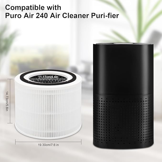 2 Pack 240 True 14 Replacement Filter Compatible with 240 A-ir Cleaner Purifier, 3-in-1 HP-14 Filter Replacement with Activated Carbon Filter,Fit For Pur-oair 14 Air Purifier