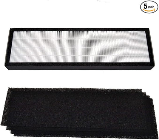 HQRP HEPA Filter B w/ 4-Pack Carbon Filters compatible with GermGuardian AC4800 AC4820 AC4900CA AC4825 AC4850PT; parts FLT4825 FLT4850PT FLT22CB4 Replacement